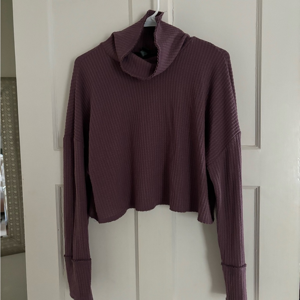 Wild Fable Ribbed Plum Cowl Neck Shirt